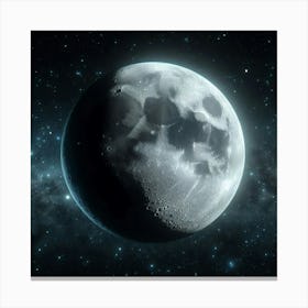 Full Moon In Space 2 Canvas Print