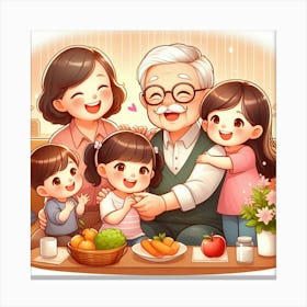 Asian Family Canvas Print