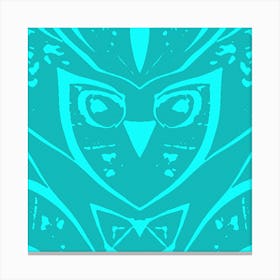 Abstract Owl Two Tone Teal Canvas Print