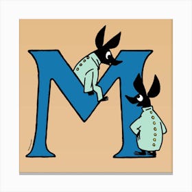 Moomin Collection Alphabet Letter M Canvas Print