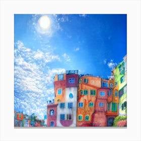 Colorful Houses Canvas Print