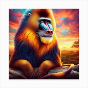 AWESOME MANDRILL Canvas Print