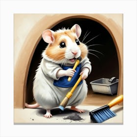 Hamster Cleaning 3 Canvas Print