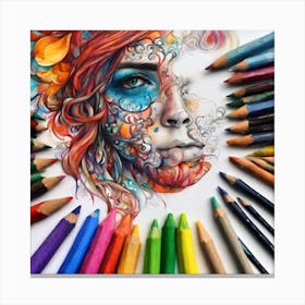 Colored Pencil Drawing Canvas Print