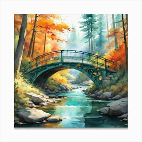 Bridge Over A Stream Canvas Print