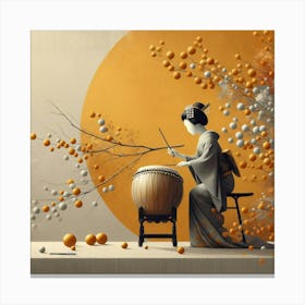 Geisha Creative Illustration Artwork 46 Canvas Print