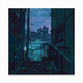 Cityscape At Night Canvas Print