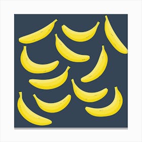 Yellow Bananas on Dark Background Canvas Print