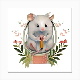 Mouse In The Garden Canvas Print