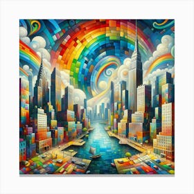 Rainbow City 1 Canvas Print