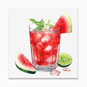 Watermelon Cocktail 3 Canvas Print