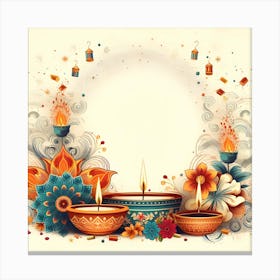 Diwali Greeting Card 5 Canvas Print
