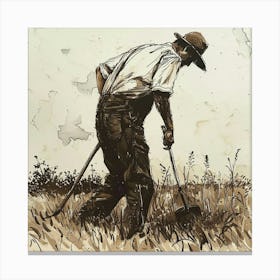 Farmer In The Field Canvas Print