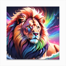 Rainbow Lion Canvas Print