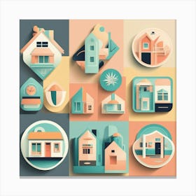 House Icons Canvas Print