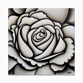 Black And White Rose Canvas Print