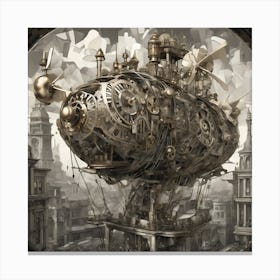 Steampunk Transport Cubism Style Canvas Print