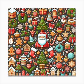 Christmas Icons Set Canvas Print