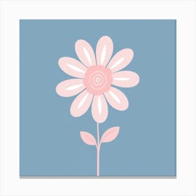 A White And Pink Flower In Minimalist Style Square Composition 302 Canvas Print
