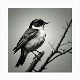 Black And White Bird 1 Canvas Print