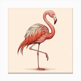 Line Art flamingo 1 Canvas Print