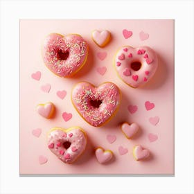 Heart Shaped Donuts Canvas Print