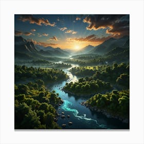 Sunset In The Mountains 24 Canvas Print