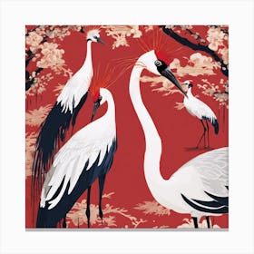 Asian Cranes Canvas Print