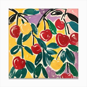 Summer Cherries Painting Matisse Style 4 Canvas Print