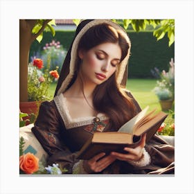 Renaissance Woman Reading Book 2 Canvas Print