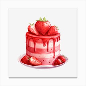 Strawberry Cake 24 Canvas Print