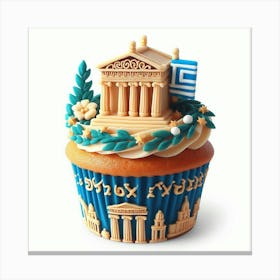 Greece Cupcake Canvas Print