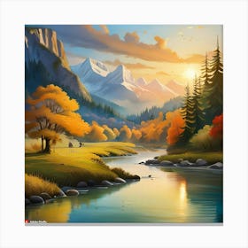 Landscape Painting beauty of nature  Canvas Print