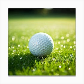 Golf Ball On Green Grass Stampe su tela