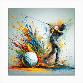 Golfer With Golf Ball Canvas Print