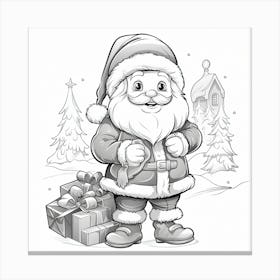 Santa Claus black white Canvas Print