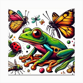 Frog Street Art 20 Canvas Print