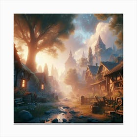 Village In The Woods 1 Canvas Print