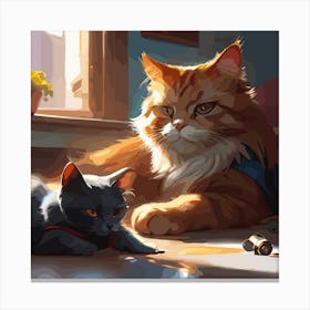 Cat Painting Canvas Print