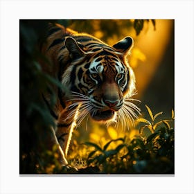 Tiger In The Forest Canvas Print