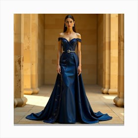 Blue Evening Gown 3 Canvas Print