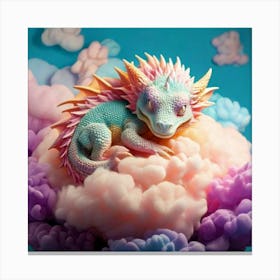 Firefly Sleeping Baby Dragon Cradled On Candy Clouds 25975 (2) Canvas Print