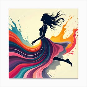 a girl in a dynamic pose Canvas Print