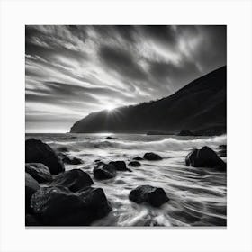 Black And White Seascape 4 Canvas Print