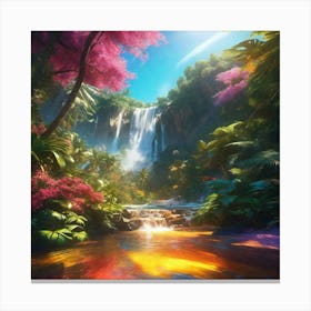 Waterfall In The Jungle 11 Canvas Print