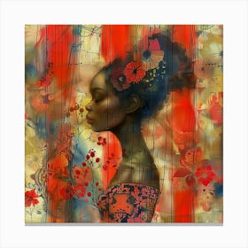 Woman With Flowers Canvas Print