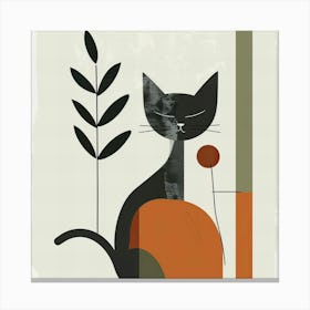 Minimalist Cat Sitting Canvas Print