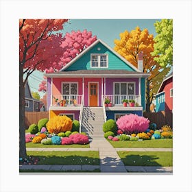 Colorful House Canvas Print