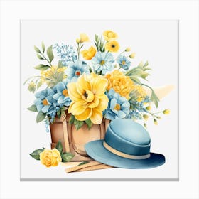 Flowers In A Hat Canvas Print