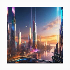 Futuristic Cityscape 104 Canvas Print